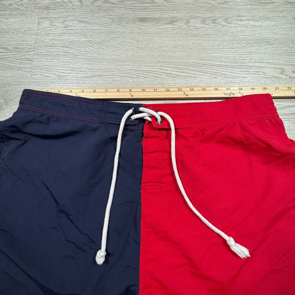 Canterbury Men's Swim Shorts Color Block Navy Red 2XL Mesh Lined Drawstring Logo